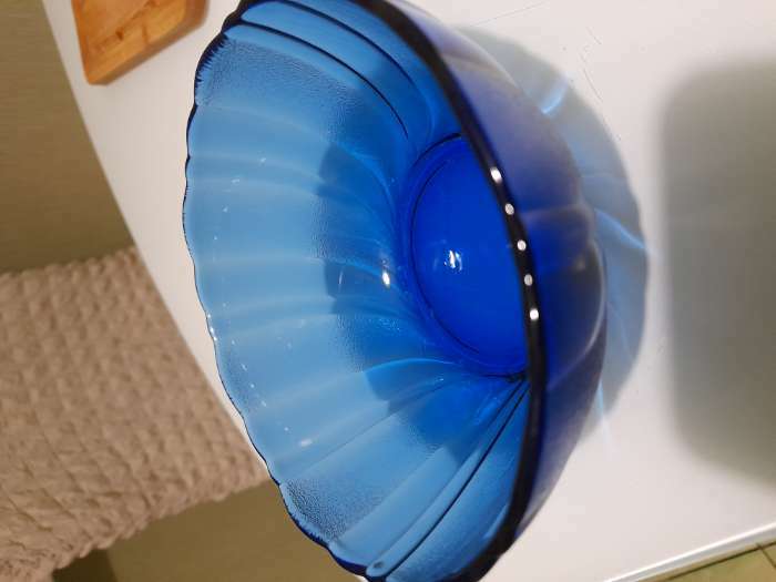 Фотография покупателя товара Салатник Sea Brim, d=13 см, стекло, цвет синий - Фото 1