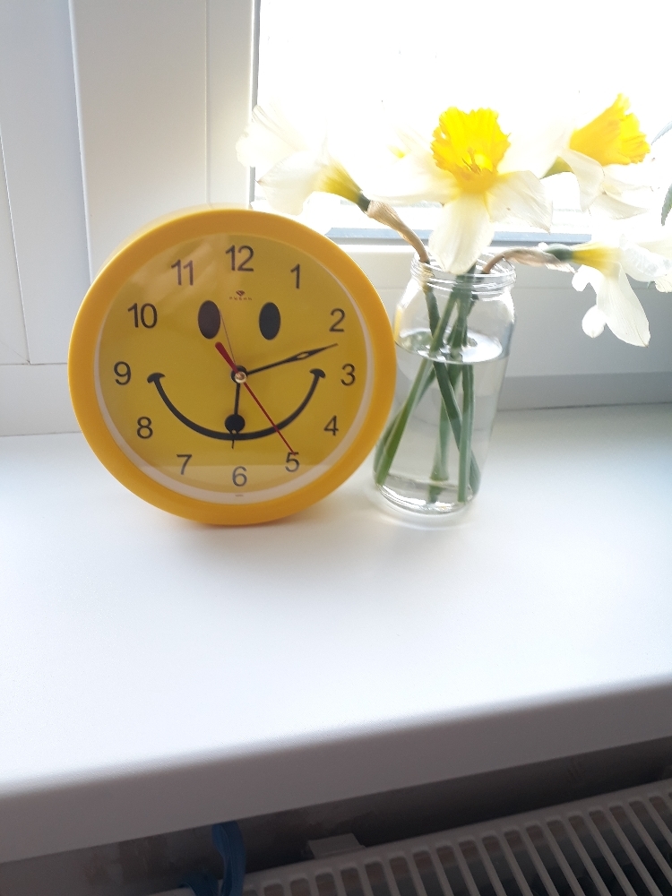 Фотография покупателя товара Часы - будильник настольные "Смайл", дискретный ход, циферблат d-15 см, 15.5 х 4.5 см, АА - Фото 9
