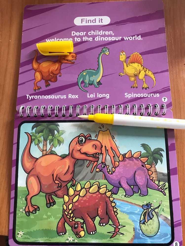 Фотография покупателя товара Книжка для рисования водой «Рисуем динозавров», с маркером - Фото 5