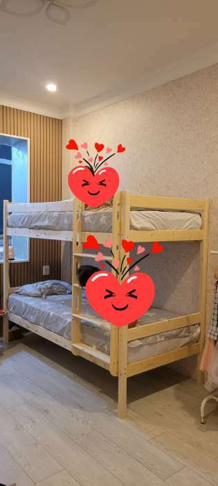 Фотография покупателя товара Двухъярусная кровать «Мартина», 900 × 2000 мм, массив, без покрытия, цвет сосна - Фото 1