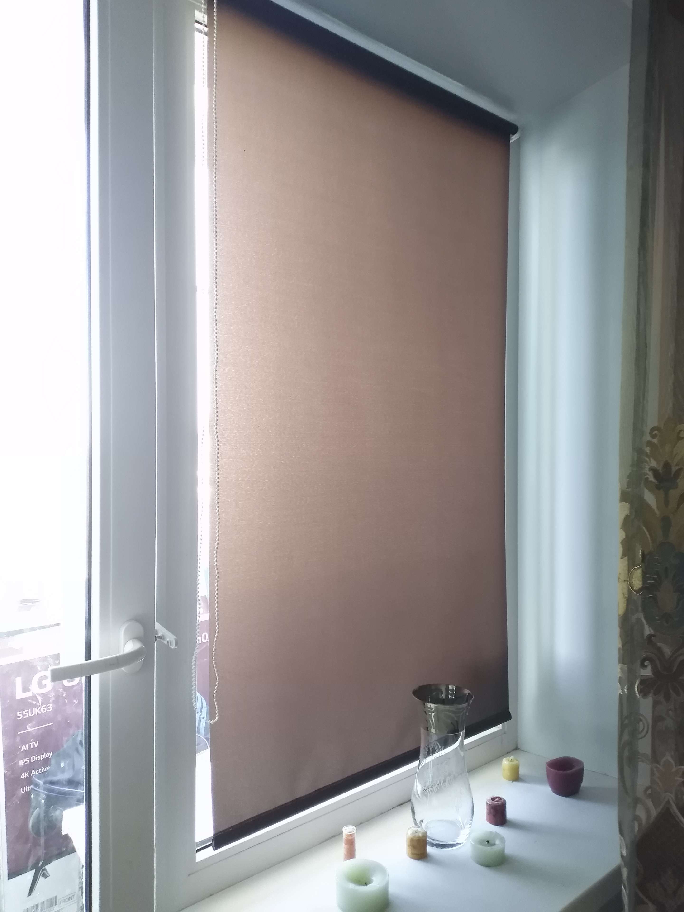 Фотография покупателя товара Рулонная штора «Комфортиссимо», 50х160 см, цвет шоколадный - Фото 4