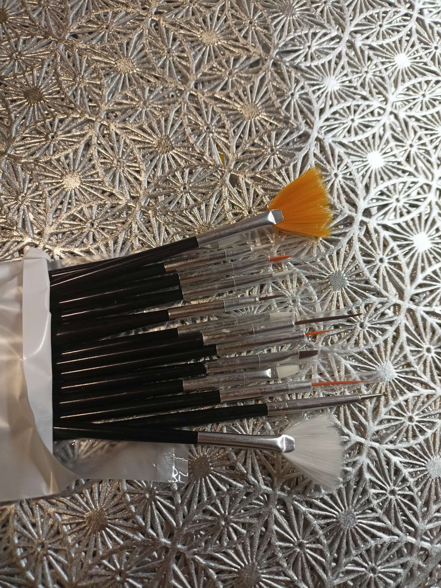 Фотография покупателя товара Набор кистей для наращивания и дизайна ногтей, 15 шт, 19 см, цвет чёрный - Фото 1