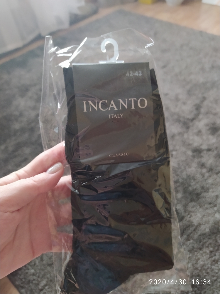 Фотография покупателя товара Носки мужские INCANTO, цвет чёрный (nero), размер 3 (42-43)