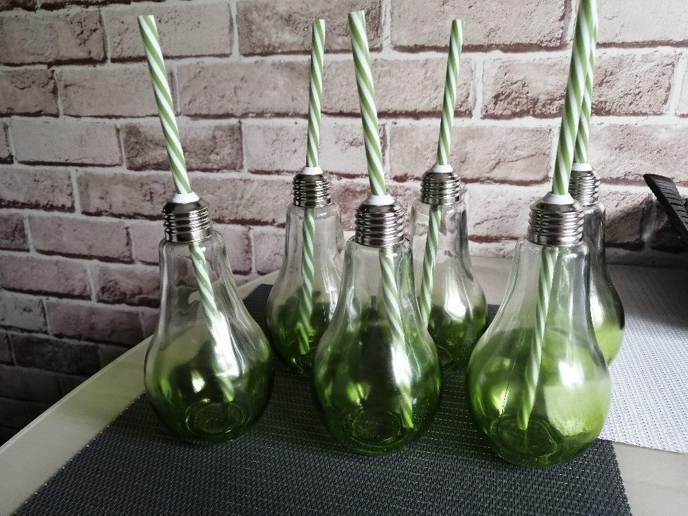 Фотография покупателя товара Бокал стеклянный для коктейля Доляна «Лампочка», 250 мл, с трубочкой, откручивающаяся крышка, цвет МИКС - Фото 10