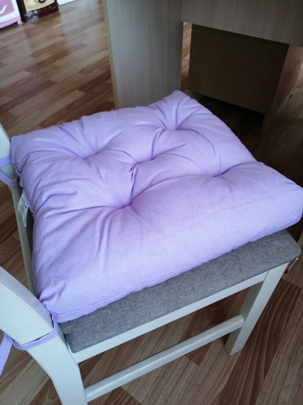 Фотография покупателя товара Набор подушек для стула 35х35см 2шт, цв.желтый, файбер, бязь хлопок 100% - Фото 12