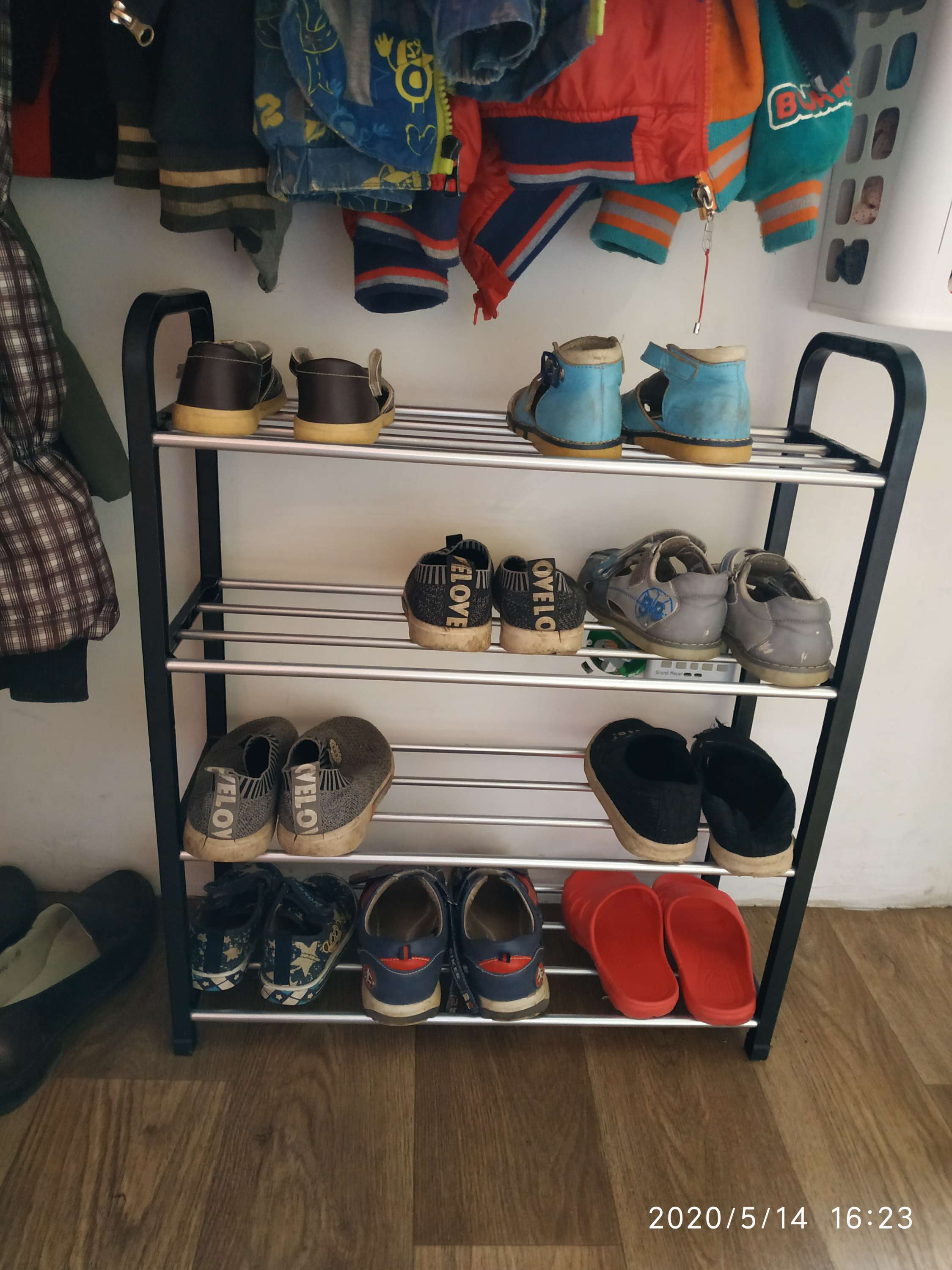 Фотография покупателя товара Обувница Доляна, 4 яруса, 50×19×59 см, цвет зелёный - Фото 36