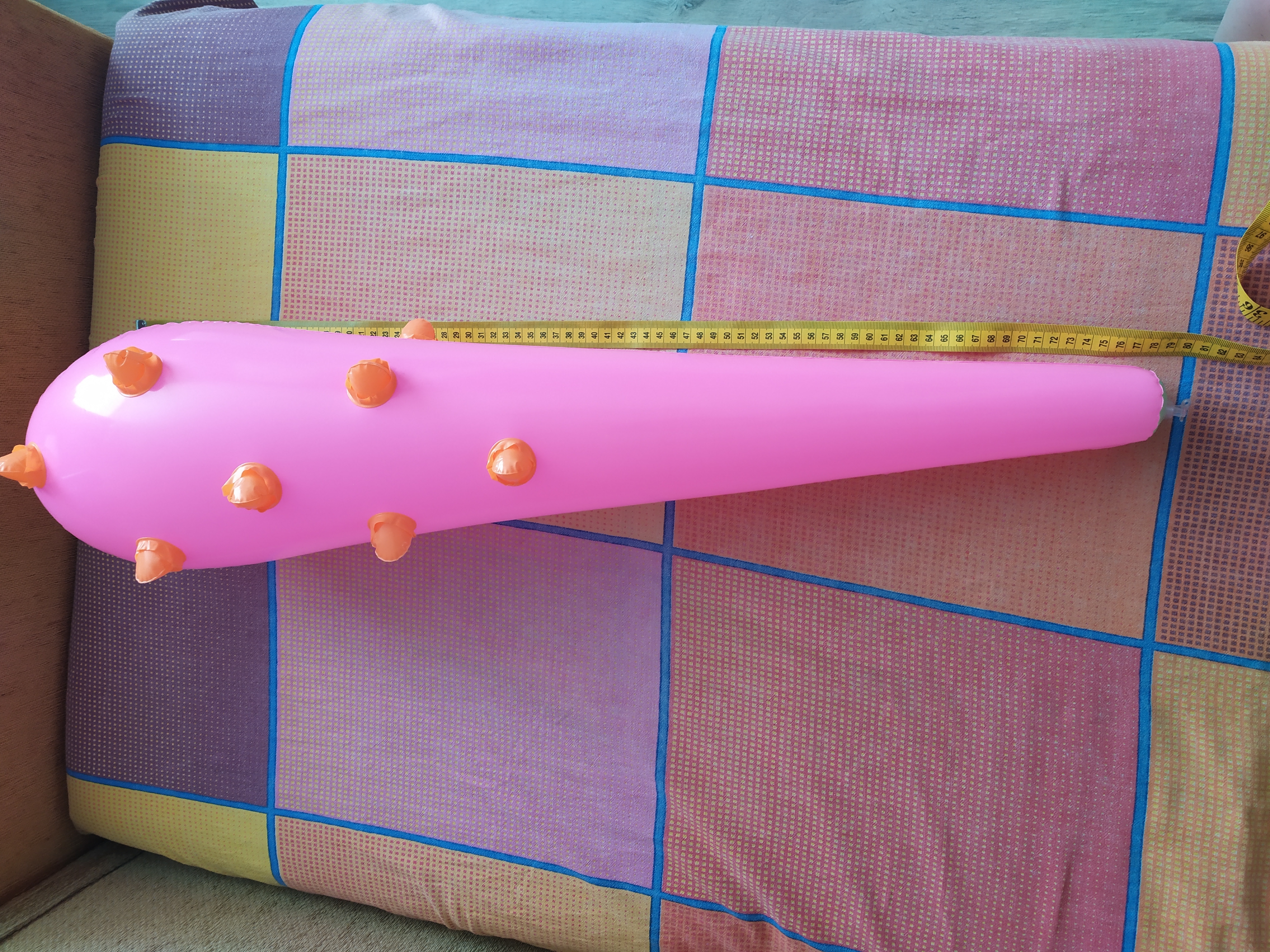 Фотография покупателя товара Надувная игрушка «Булава с шипами» 85 см, цвет МИКС - Фото 5