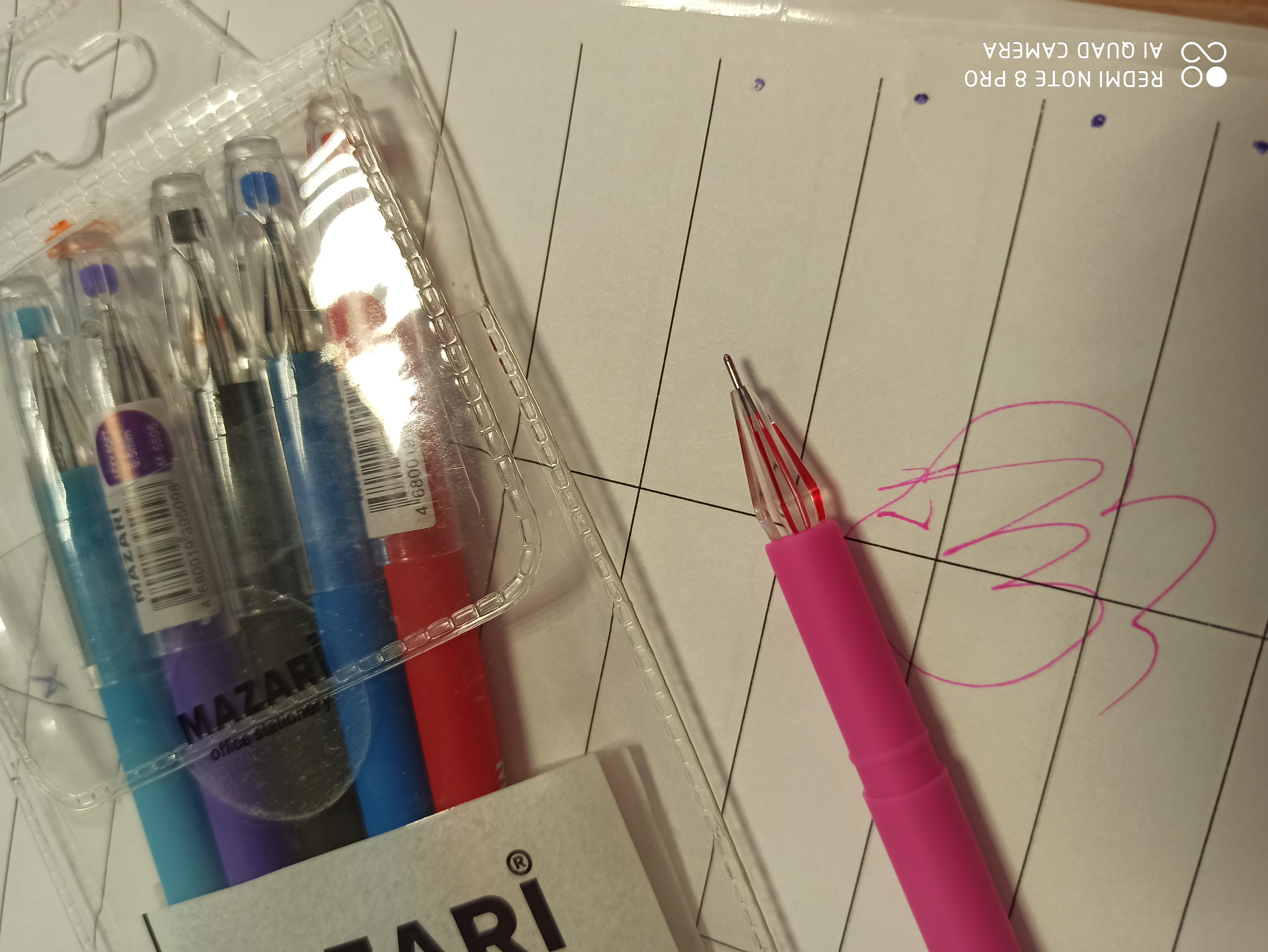 Фотография покупателя товара Набор гелевых ручек 8 цветов Lexy Soft, игольчатый пишущий узел 0.5 мм - Фото 1