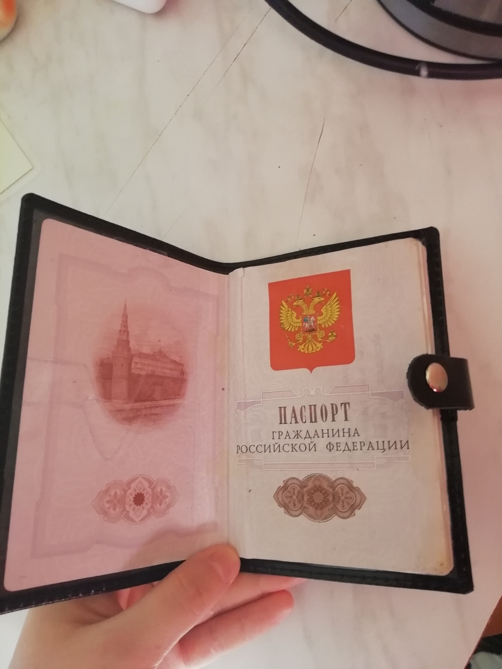 Фотография покупателя товара Обложка для паспорта на клапане, цвет бордовый - Фото 4