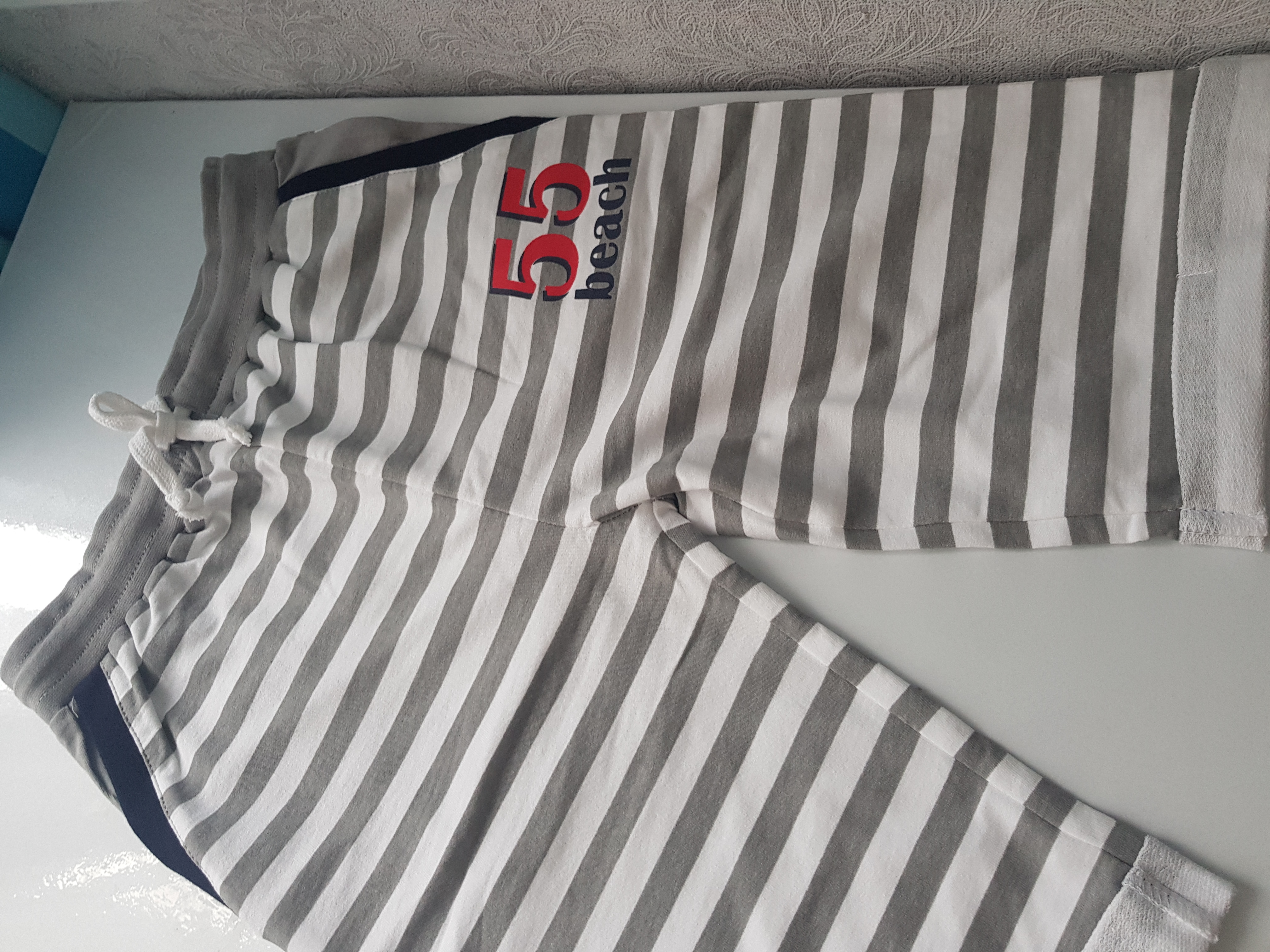 Фотография покупателя товара Шорты для мальчика "Grey Stripes", цвет серый, рост 128-134 - Фото 2