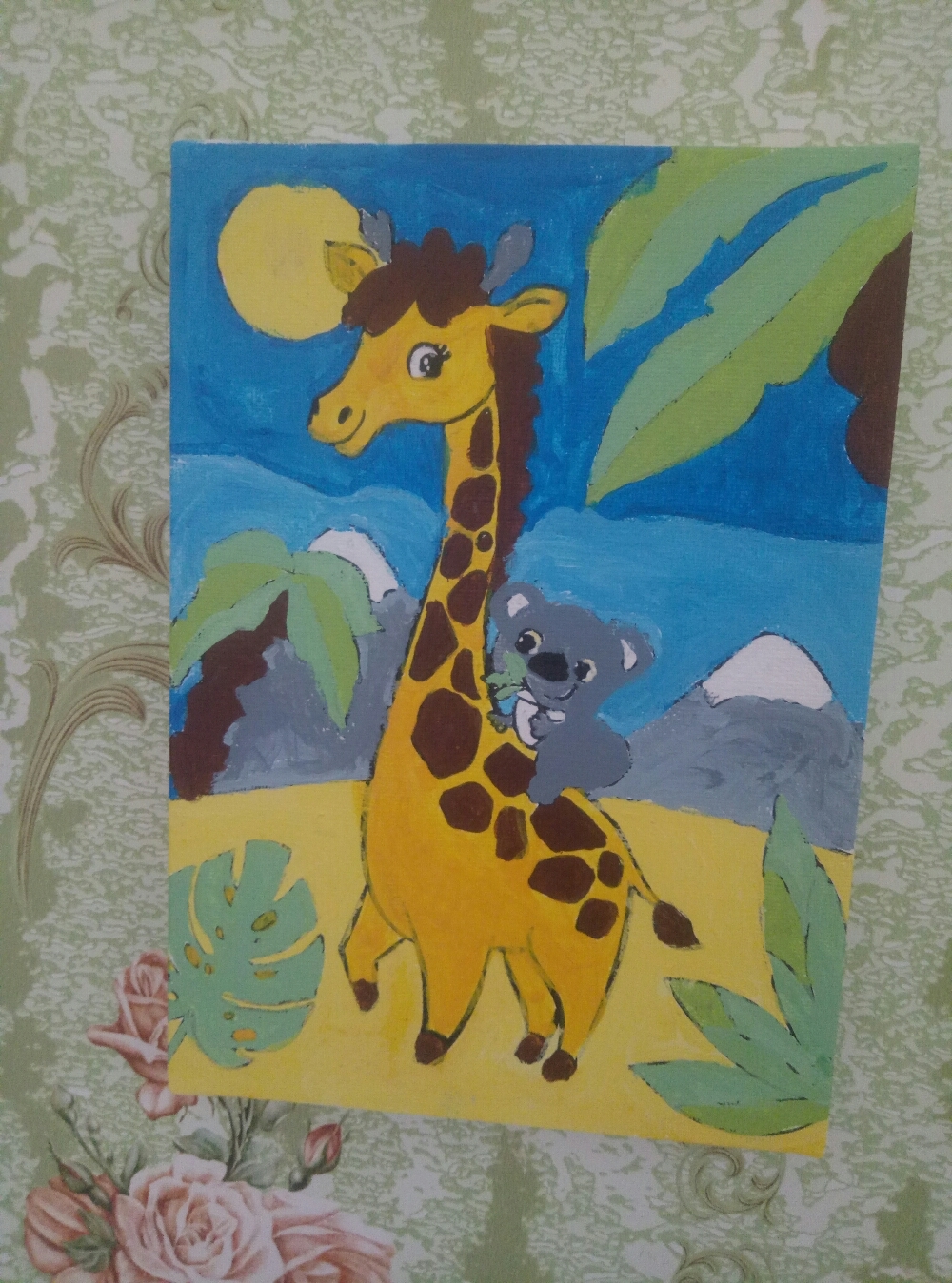 Фотография покупателя товара Картина по номерам для детей на подрамнике «Жираф с коалой», 21 х 15 см - Фото 1