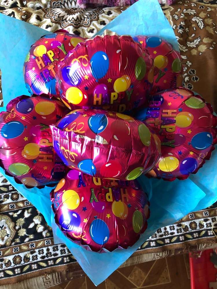 Фотография покупателя товара Шар фольгированный 10" "С днём рождения!" с палочкой, шарики, круг - Фото 1