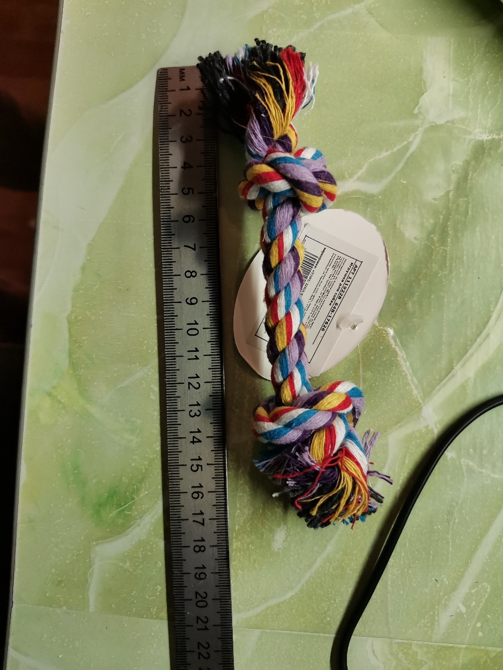 Фотография покупателя товара Игрушка канатная "2 узла" малая, 20 г, до 20 см, микс цветов