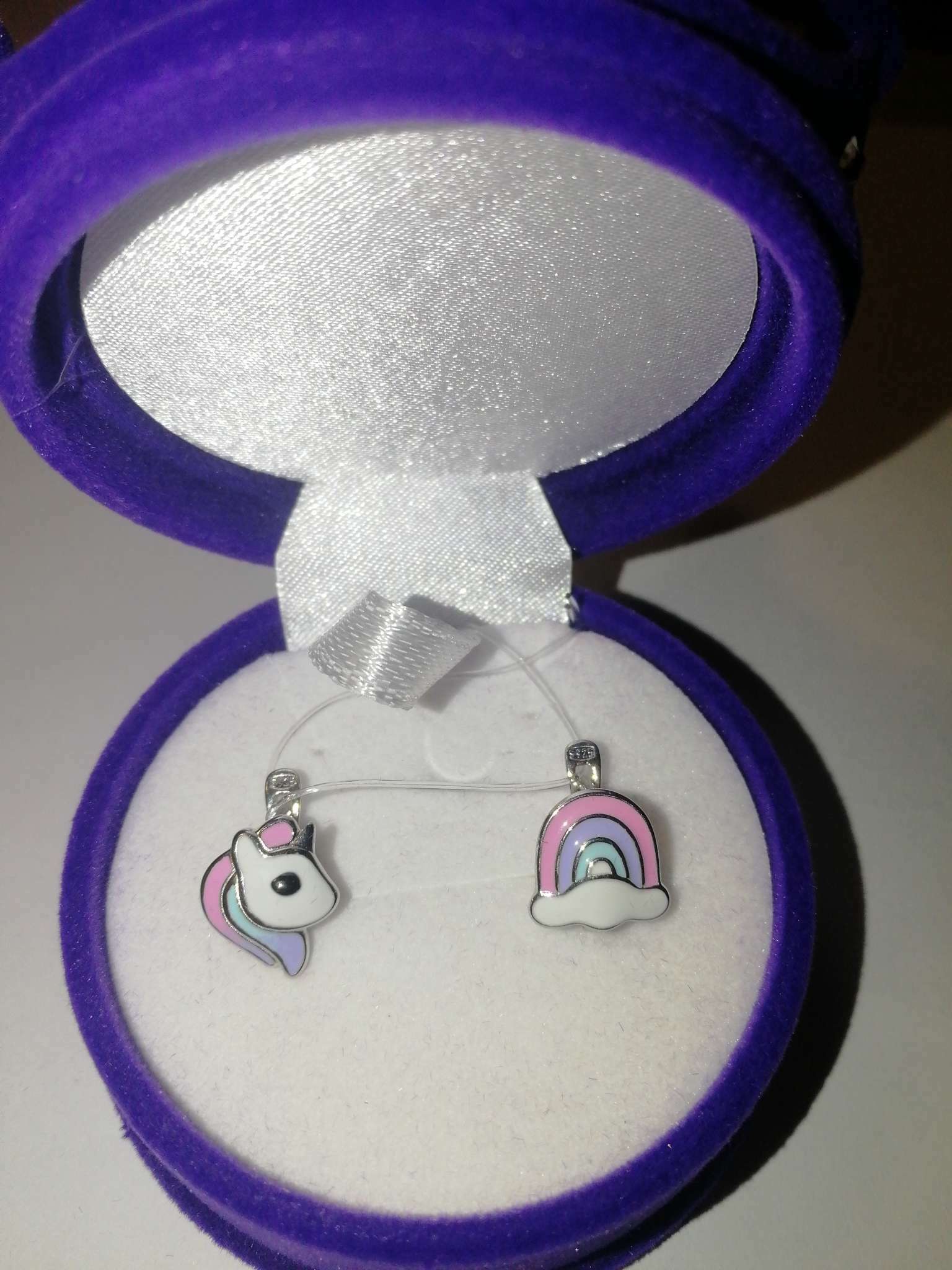 Фотография покупателя товара Футляр бархатный под серьги/кулон/кольцо «Корона» 5,5×5,5×4,5см, цвет фиолетовый - Фото 9