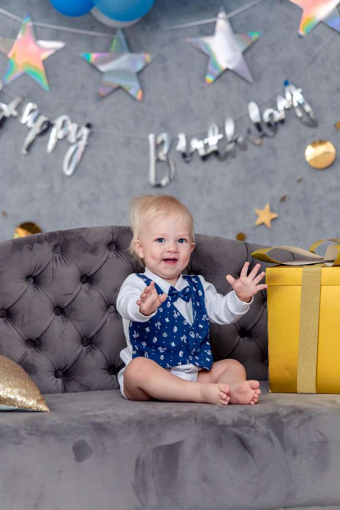 Фотография покупателя товара Боди Крошка Я "Костюмчик", синий/белый, р.26, рост 74-80 см - Фото 2