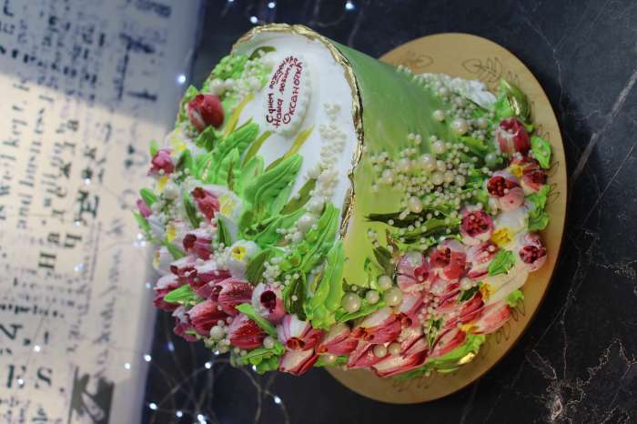 Фотография покупателя товара Подставка для торта круглая "Лавры", 26 см