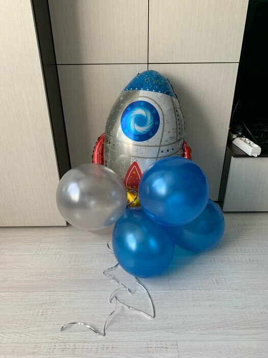 Фотография покупателя товара Букет из шаров «Ракета», фольга, латекс, набор 7 шт.