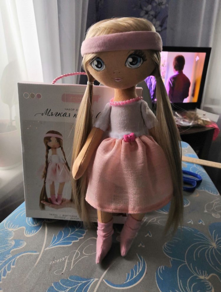Фотография покупателя товара Интерьерная кукла «Синди», набор для шитья, 18 × 22.5 × 2.5 см - Фото 1