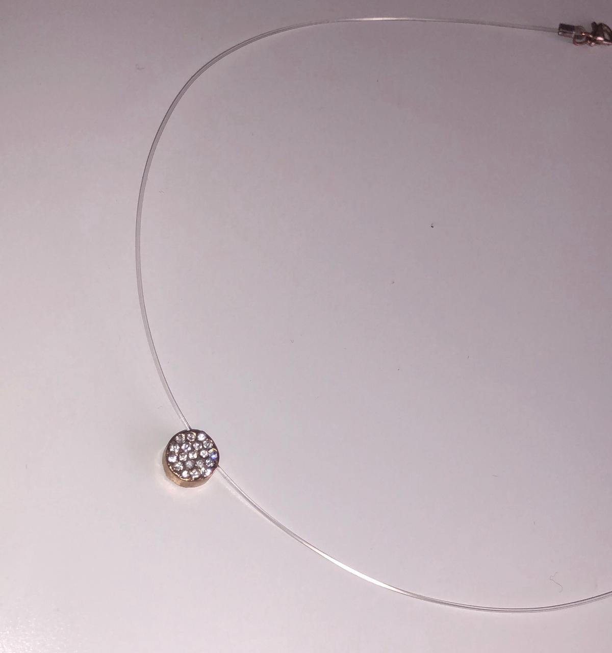 Фотография покупателя товара Кулон «На леске» круг, цвет белый в серебре, 28 см
