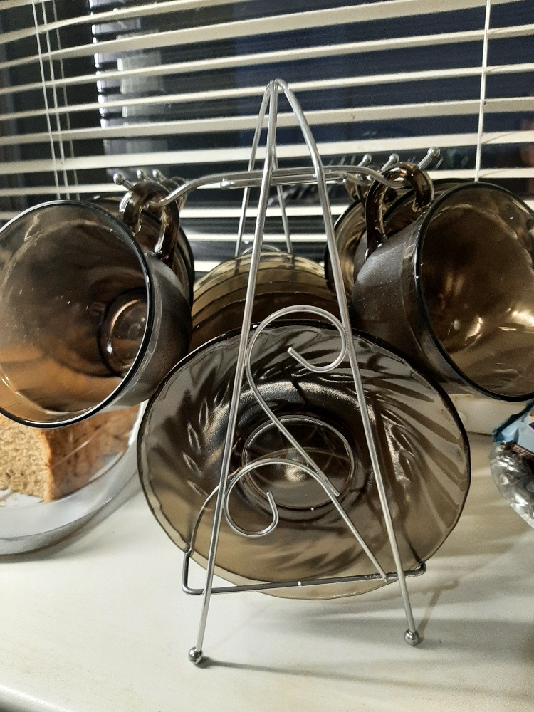 Фотография покупателя товара Подставка для чайного сервиза Доляна, 24×10,5×20 см, цвет серый - Фото 9