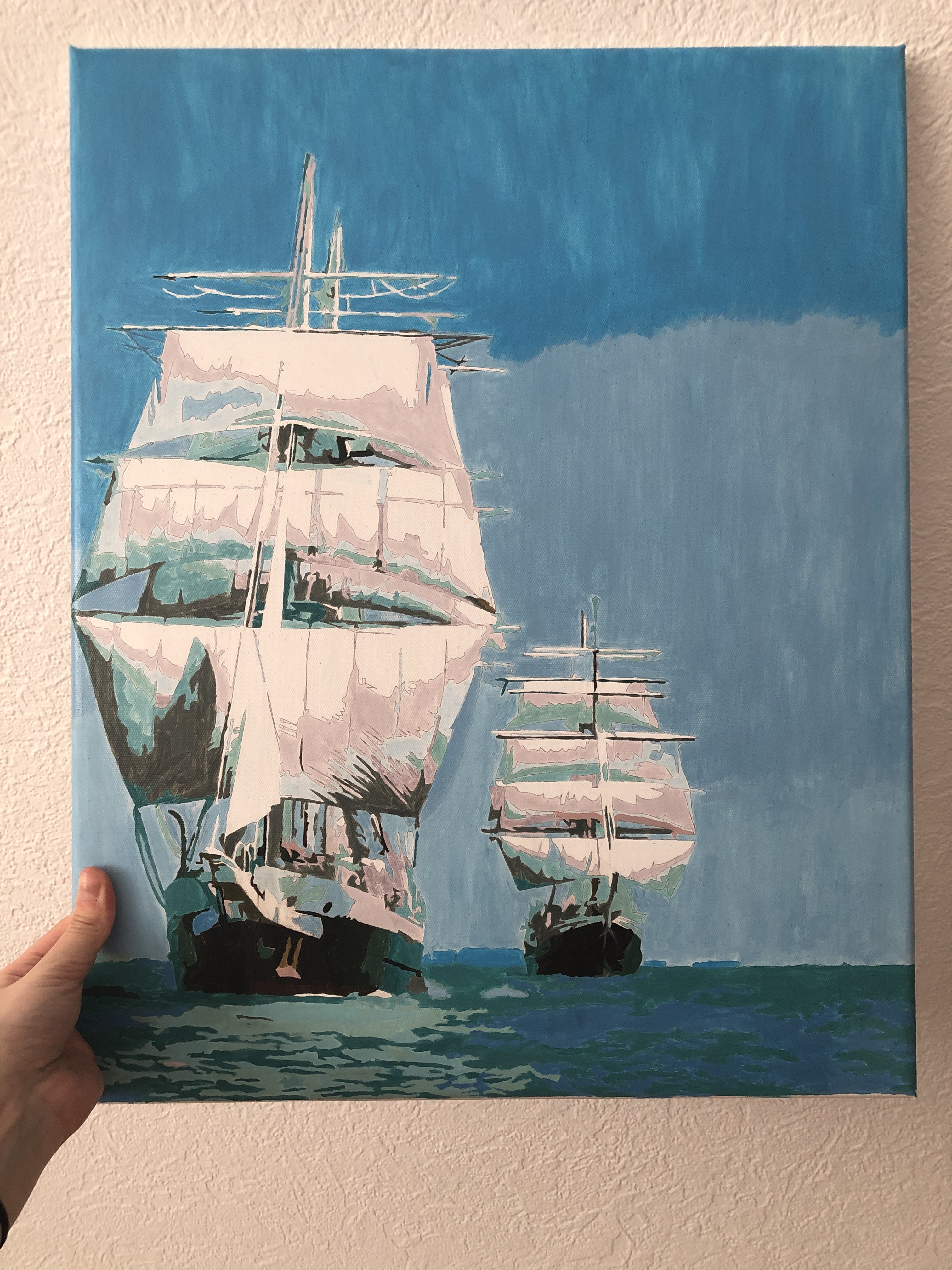Фотография покупателя товара Картина по номерам «Корабли в море» 40х50 см - Фото 1