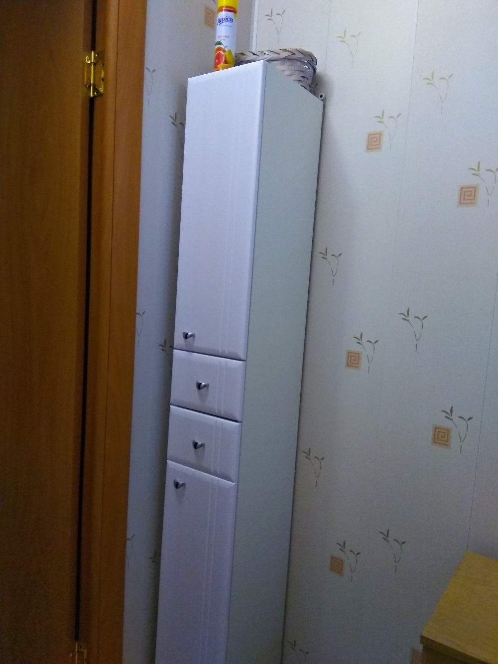Фотография покупателя товара Пенал для ванной комнаты "Тура" с двумя дверцами и ящиками, 24 х 30 х 181 см - Фото 14