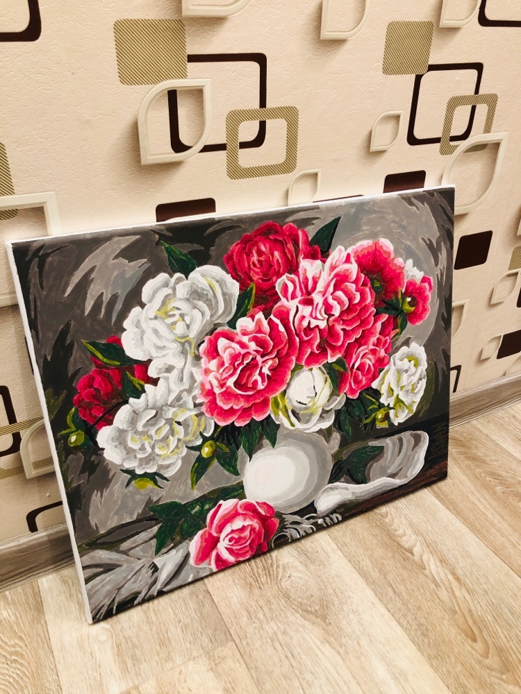 Фотография покупателя товара Картина по номерам «Пионы. Жанна Когай» 40 × 50 см, 24 цвета - Фото 6