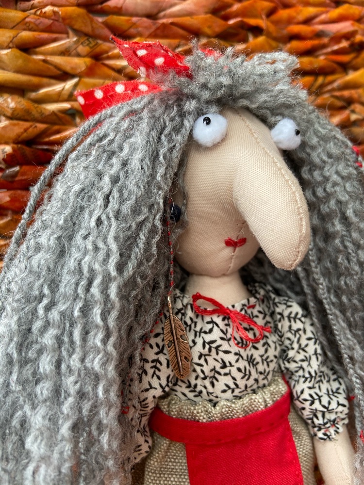 Фотография покупателя товара Набор для изготовления игрушки из льна и хлопка с волосами из пряжи «Баба Яга», 21 см - Фото 7