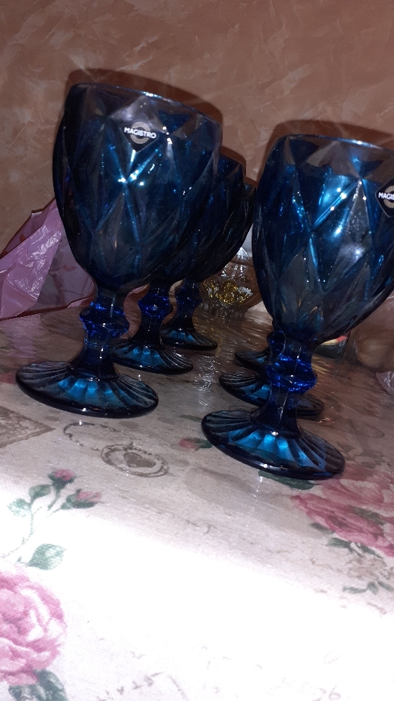 Фотография покупателя товара Бокал из стекла Magistro «Круиз», 250 мл, 8×15,3 см, цвет синий