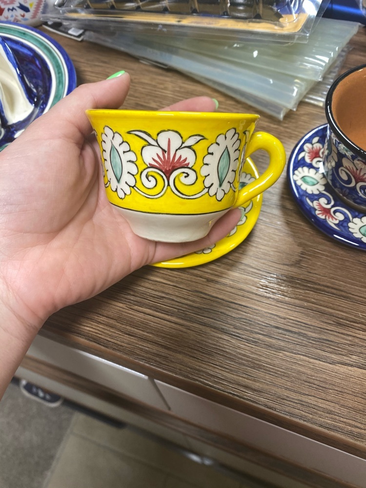Фотография покупателя товара Чайная пара Риштанская Керамика "Цветы", 100 мл, (тарелка 10см, чашка 7,5см), синяя - Фото 5