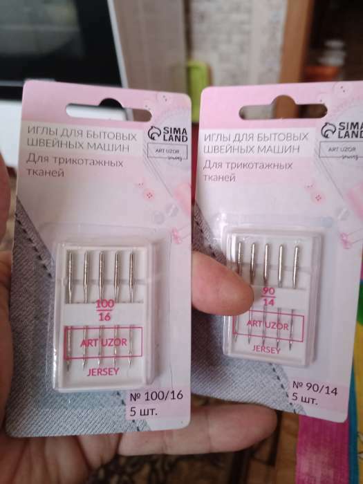 Фотография покупателя товара Иглы для бытовых швейных машин, для трикотажа, №100/16, 5 шт. - Фото 2