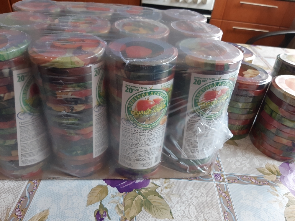 Фотография покупателя товара Крышка для консервирования «Элитная», ТО-82 мм, лакированная, упаковка 20 шт, цвет МИКС