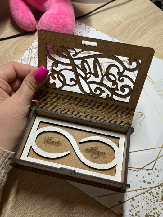 Фотография покупателя товара Шкатулка для колец «Бесконечность», 12×7.9 см - Фото 2