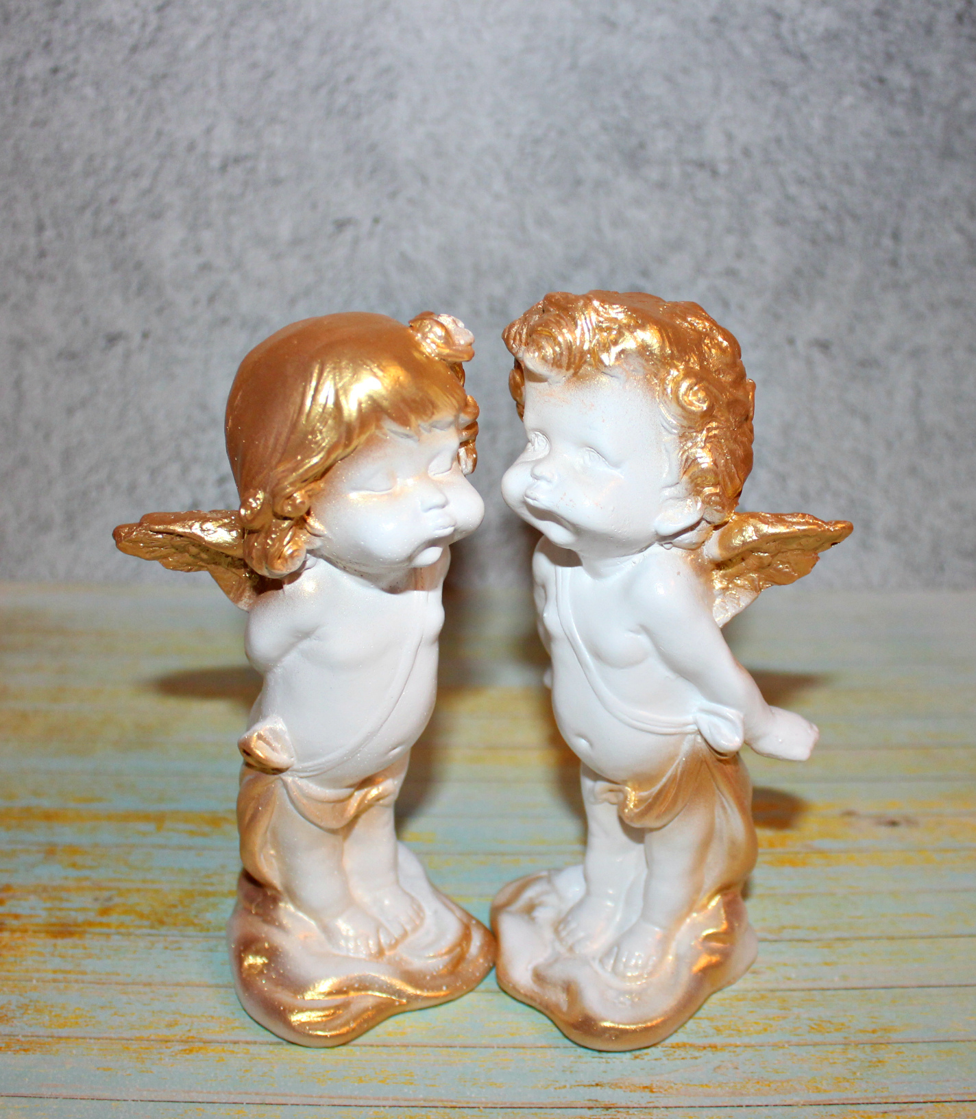 Фотография покупателя товара Сувенир-статуэтка "Ангелы целующиеся", 17 см - Фото 1