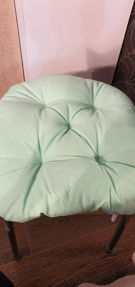 Фотография покупателя товара Набор подушек для стула 35х35см 2шт, цв.желтый, файбер, бязь хлопок 100% - Фото 11