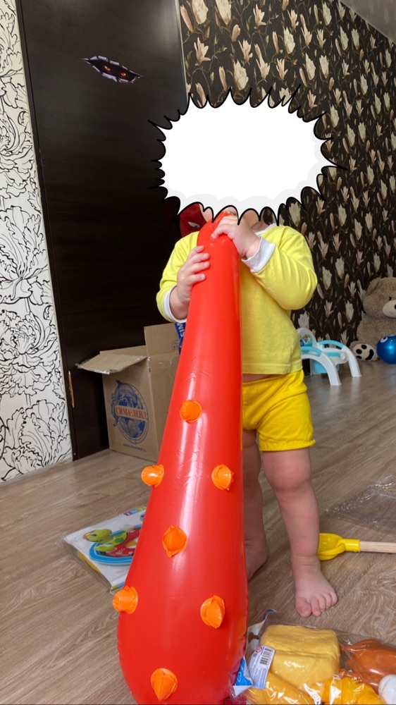 Фотография покупателя товара Надувная игрушка «Булава с шипами» 85 см, цвет МИКС