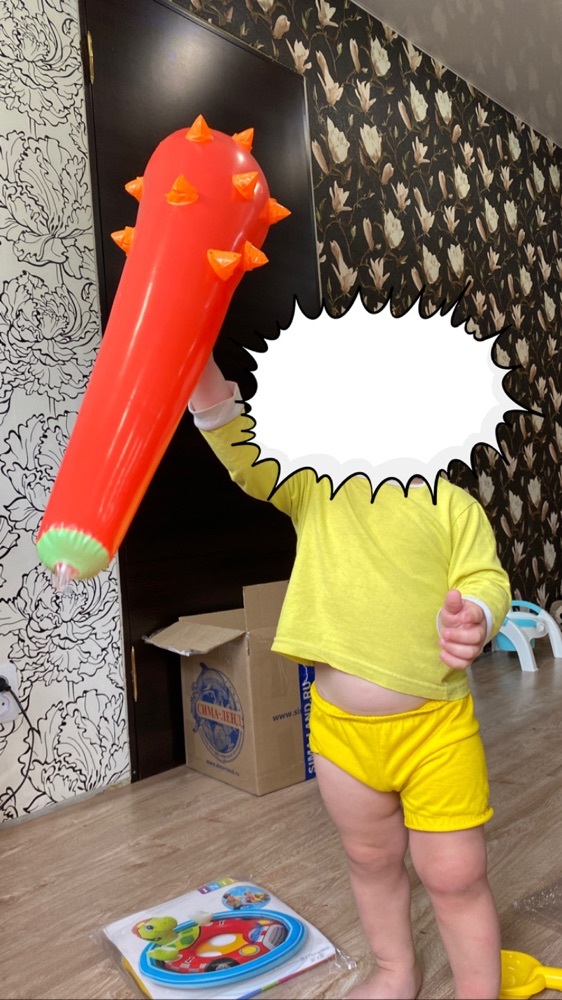 Фотография покупателя товара Надувная игрушка «Булава с шипами» 85 см, цвет МИКС - Фото 2