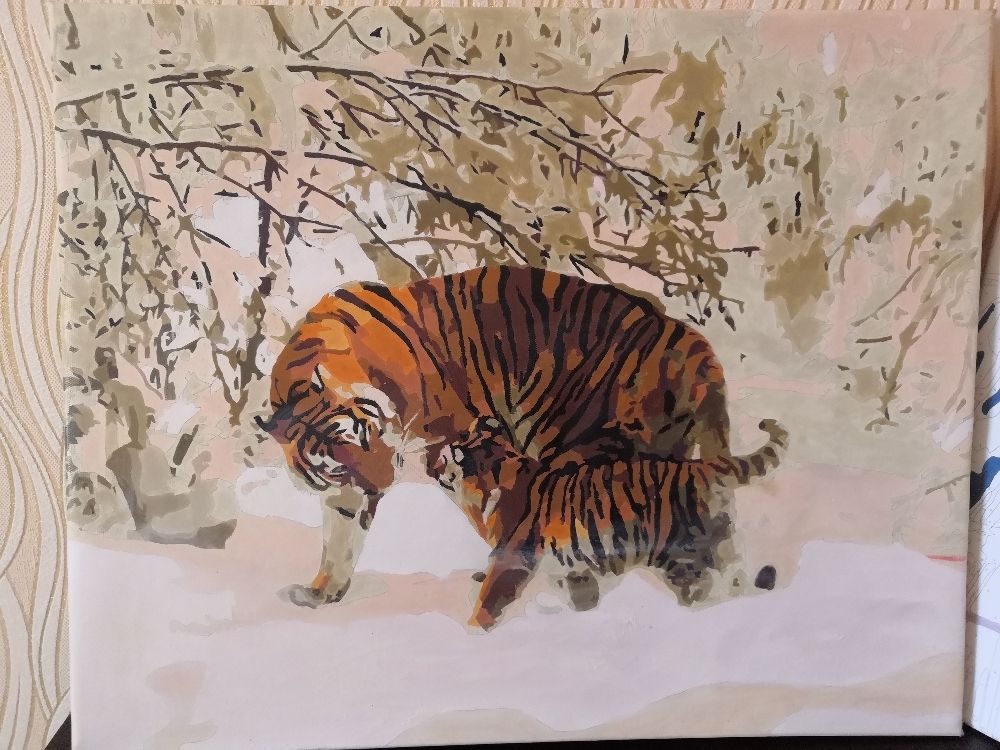 Фотография покупателя товара Картина по номерам «Тигрица с тигрёнком» - Фото 1