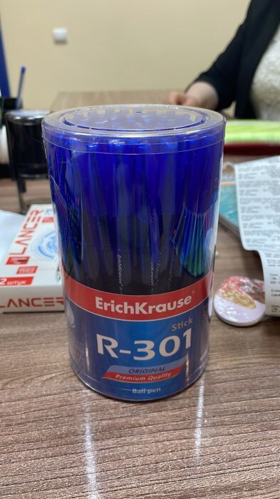 Фотография покупателя товара Ручка шариковая ErichKrause R-301 Original Stick, узел 0,7 мм, стержень синий - Фото 1