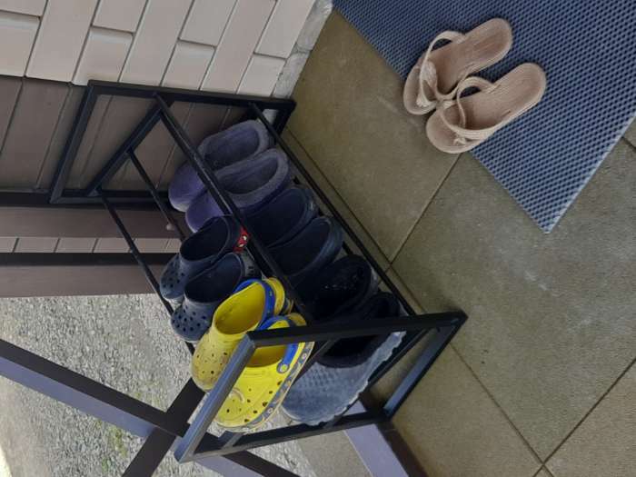 Фотография покупателя товара Полка для обуви «Авангард», 2 яруса, 70,5×30,5×50,5 см, цвет чёрный - Фото 3
