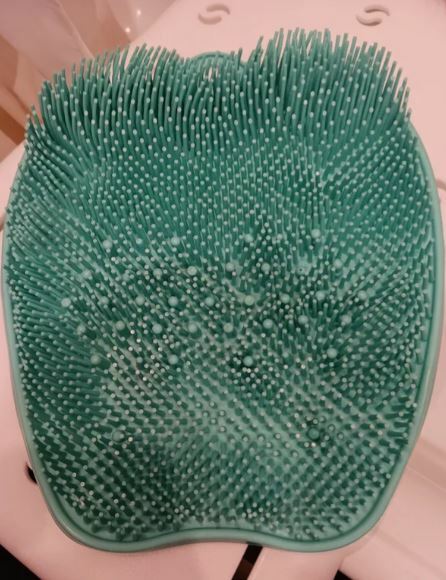Фотография покупателя товара Силиконовый массажный коврик для мытья ног и тела, на присосках, цвет голубой - Фото 1