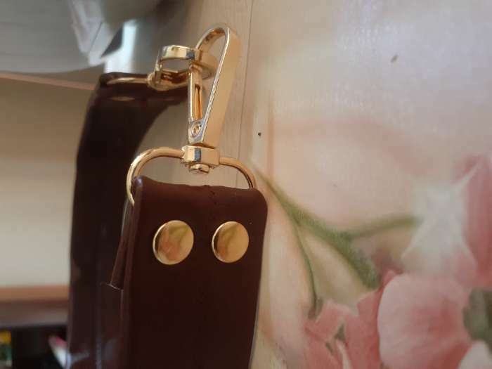 Фотография покупателя товара Карабин металлический, 48×18 мм / 13×2.2 мм, 5 шт., цвет золотой - Фото 3