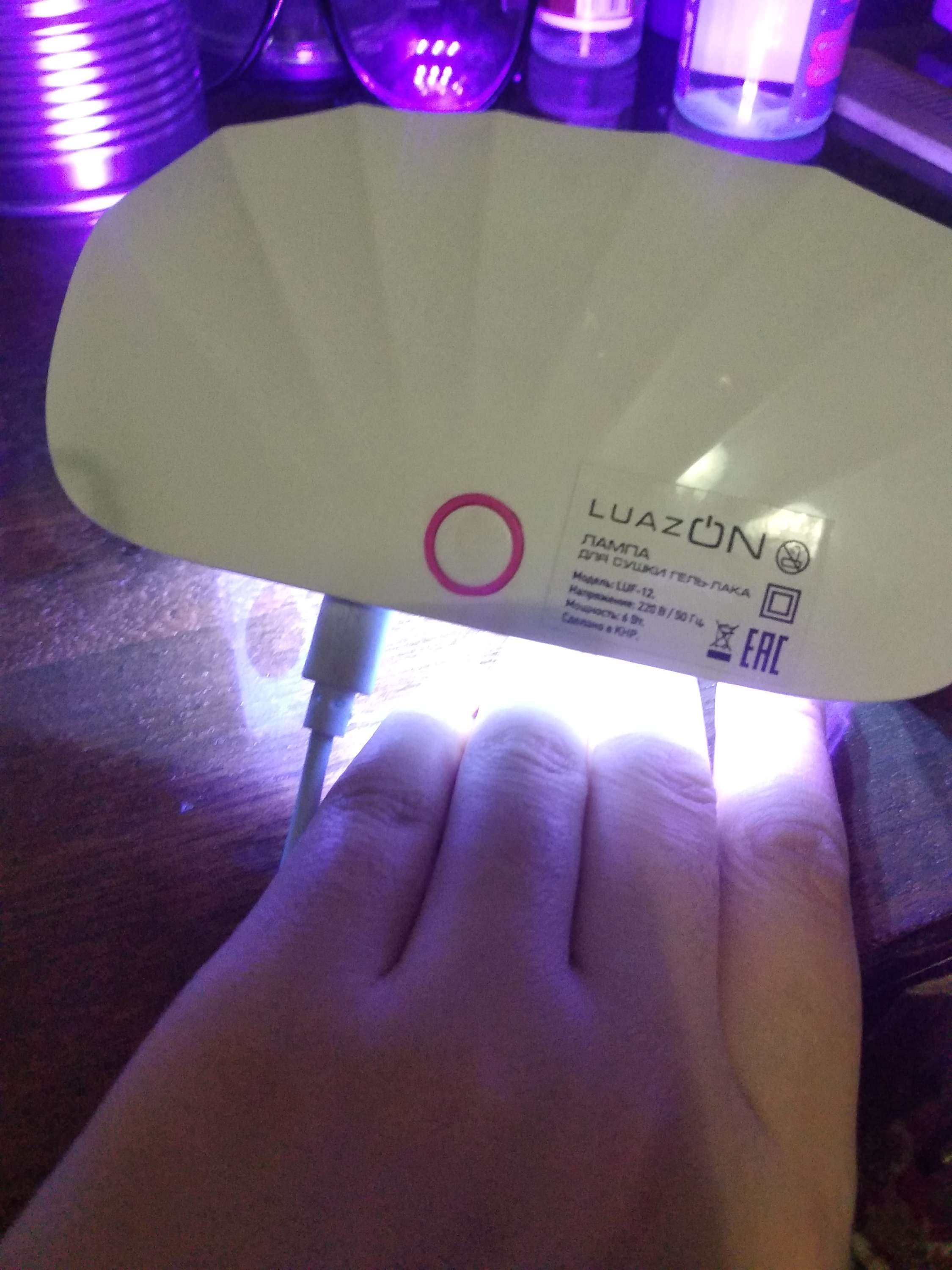 Фотография покупателя товара Лампа для гель-лака Luazon LUF-12, LED, 6 Вт, 6 диодов, USB, белая - Фото 3