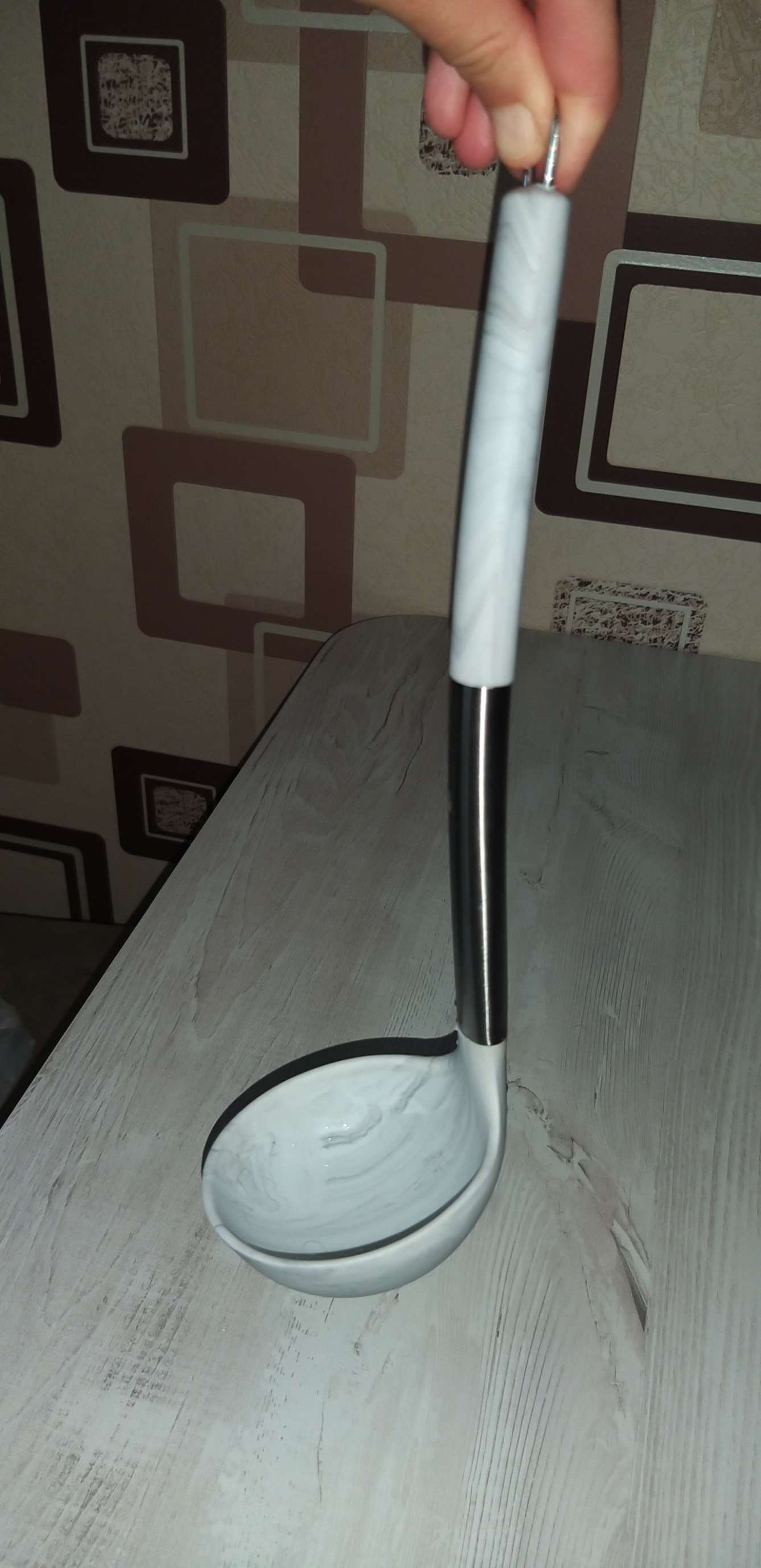 Фотография покупателя товара Половник Доляна «Шанти», 29,5 см, цвет серый
