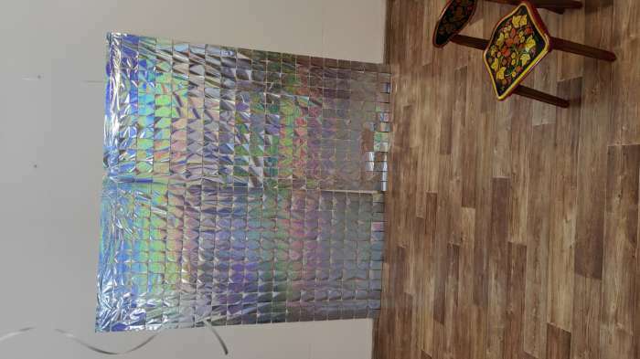 Фотография покупателя товара Праздничный занавес голография, 100 × 200 см, цвет серебро - Фото 2