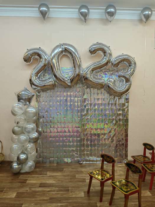 Фотография покупателя товара Праздничный занавес голография, 100 × 200 см, цвет серебро - Фото 1