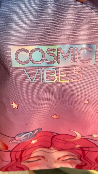 Фотография покупателя товара Сумка-шопер Cosmic vibes без молнии с подкладкой, цвет розовый - Фото 2