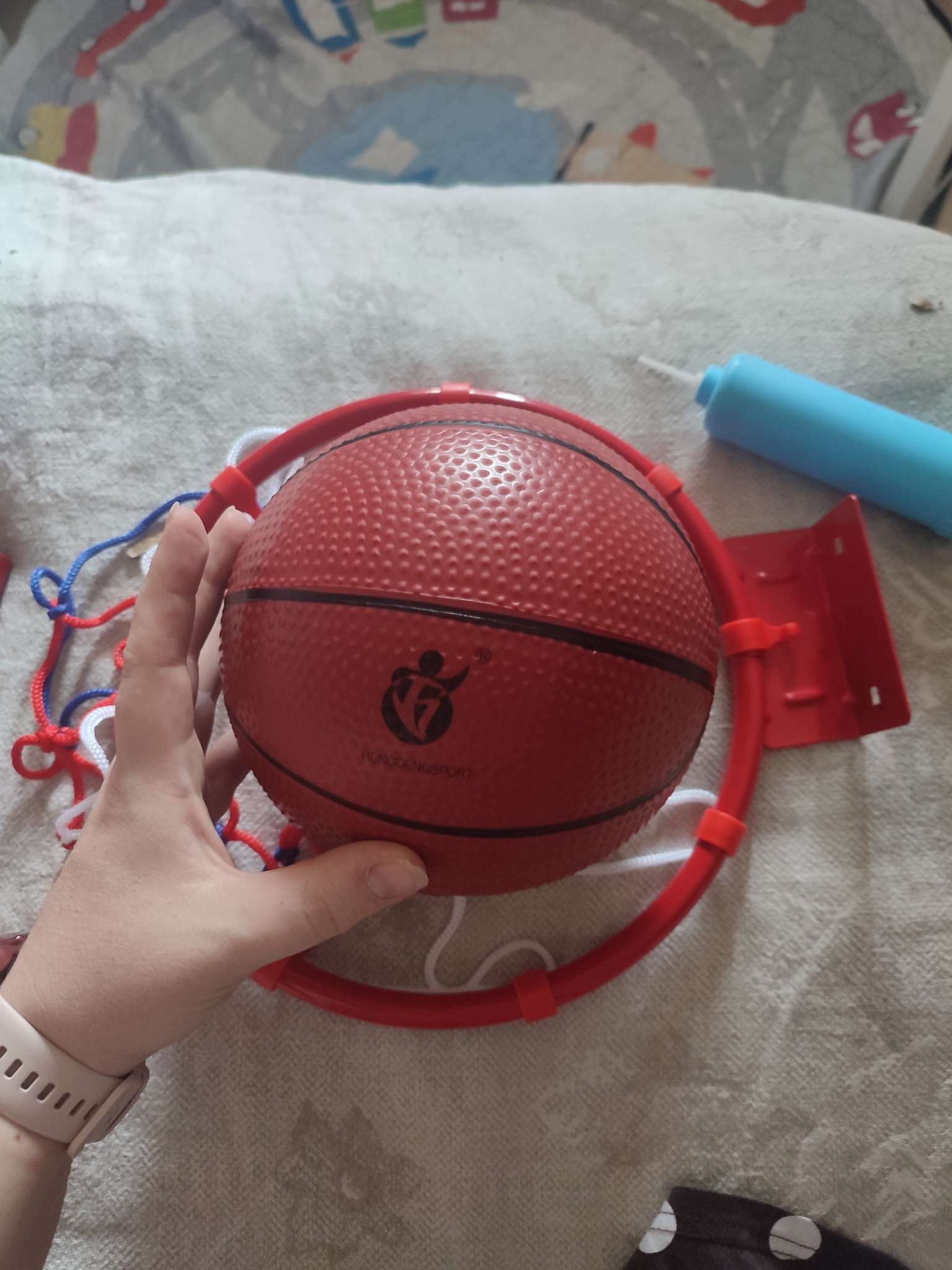 Фотография покупателя товара Баскетбольный набор «Штрафной бросок», напольный, с мячом - Фото 1