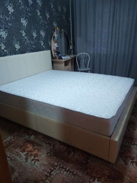 Фотография покупателя товара Кровать «Атриум» с ПМ, 140×200 см, экокожа, цвет горький шоколад - Фото 3