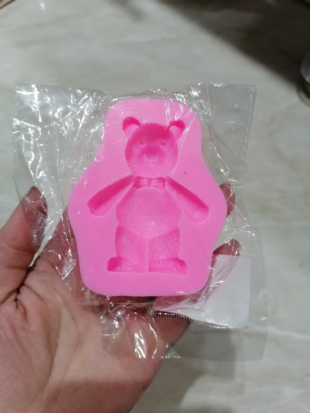 Фотография покупателя товара Молд Доляна «Мишка», силикон, 8×6,5 см, цвет розовый